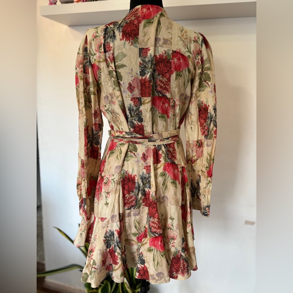 Sézane Solana dress in a mini floral patchwork linen blend size 38 US 6 - Picture 8 of 10